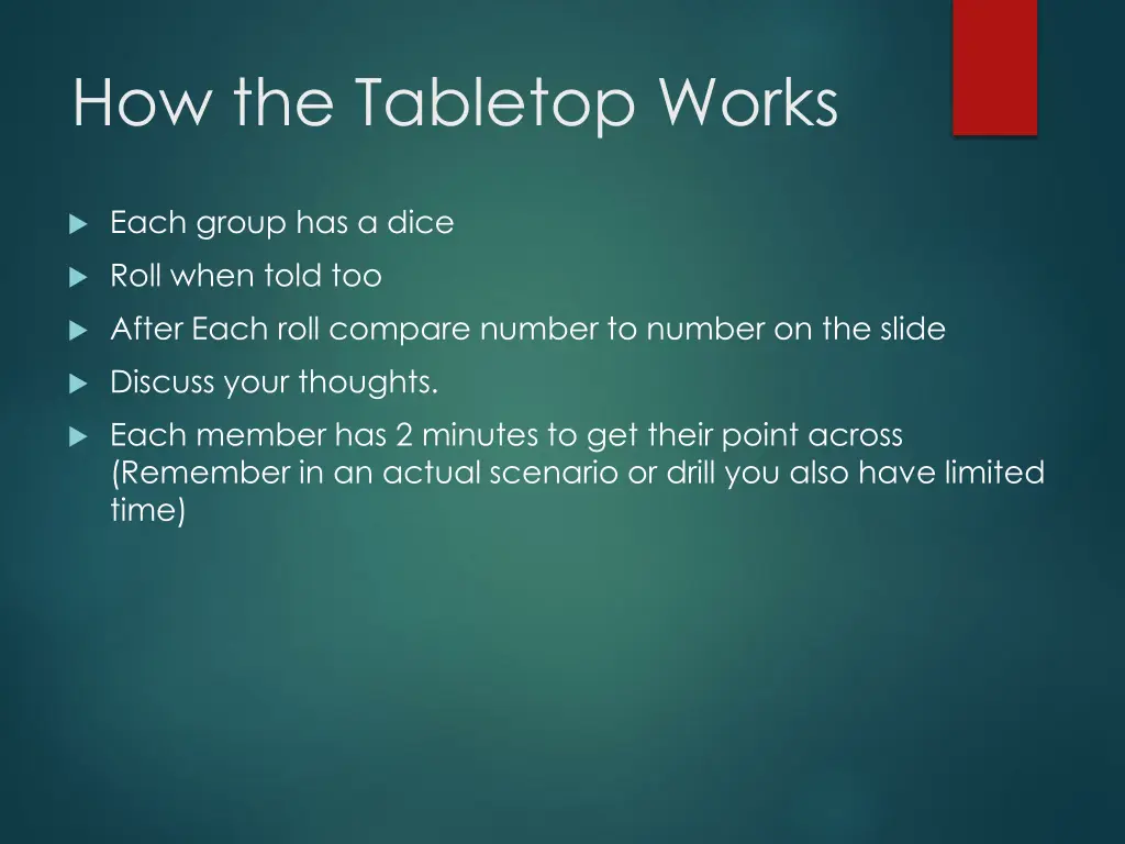 how the tabletop works