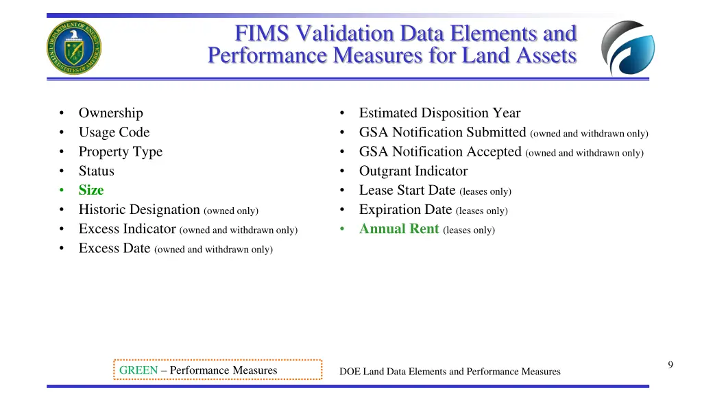 fims validation data elements and performance 2