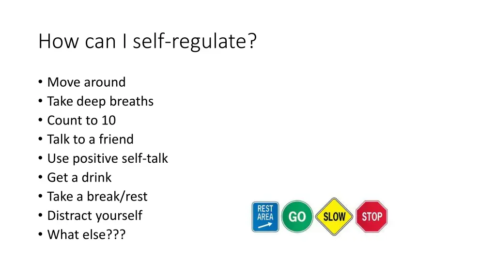 how can i self regulate