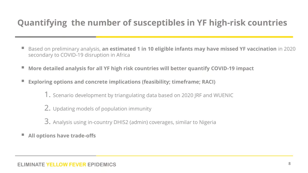 quantifying the number of susceptibles in yf high