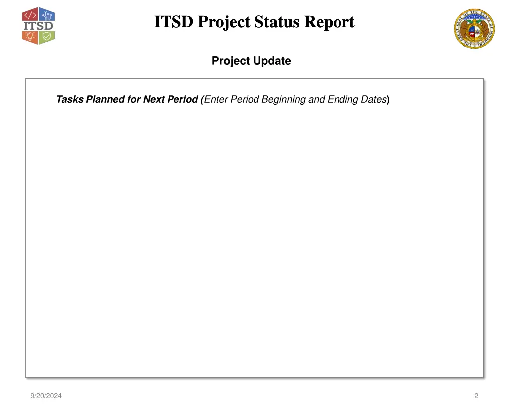 itsd project status report itsd project status 1