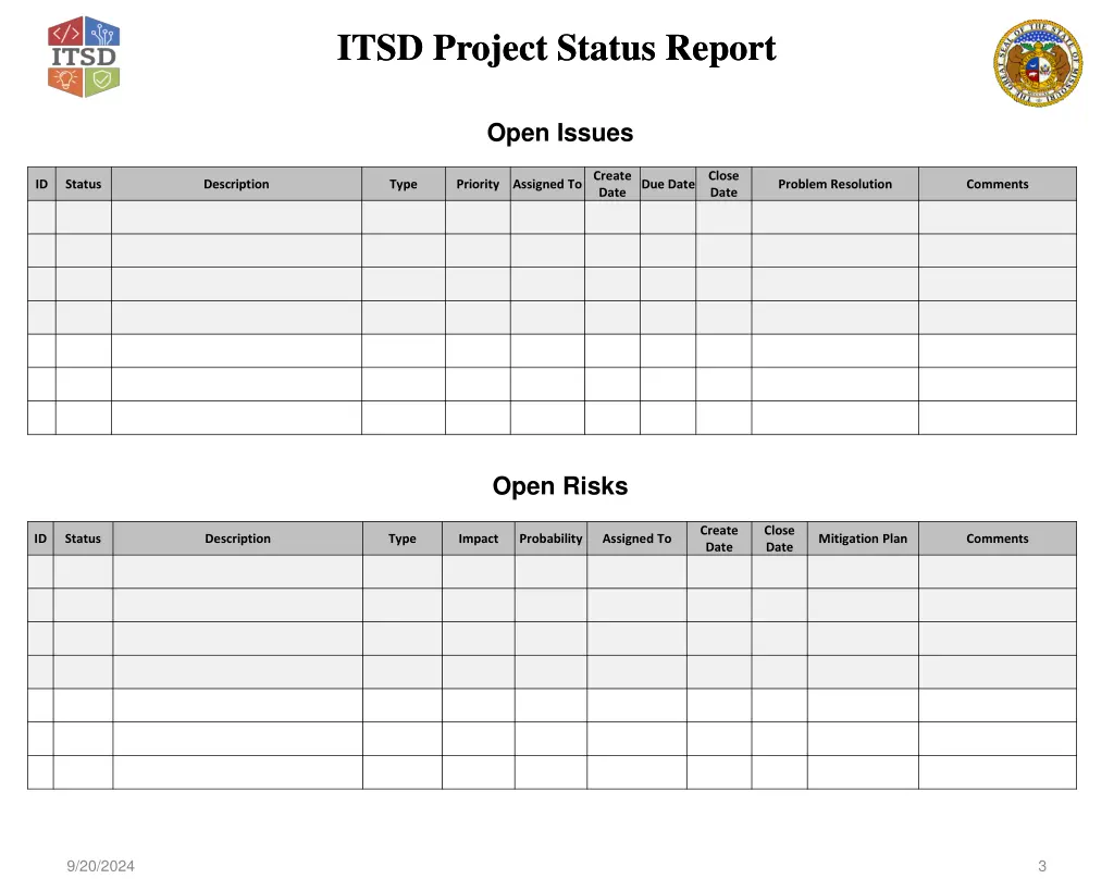 itsd project status report itsd project status 2