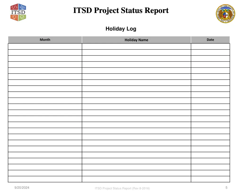 itsd project status report itsd project status 4