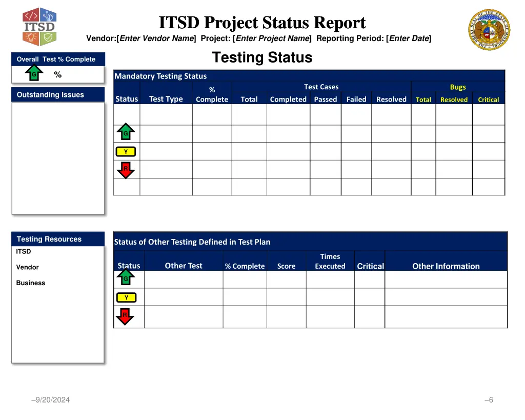 itsd project status report itsd project status 5