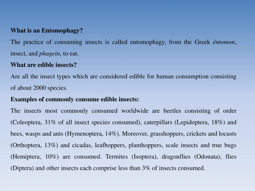 what is an entomophagy