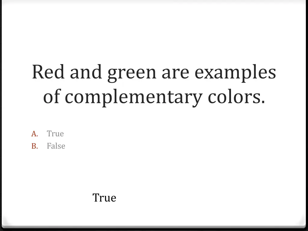 red and green are examples of complementary colors