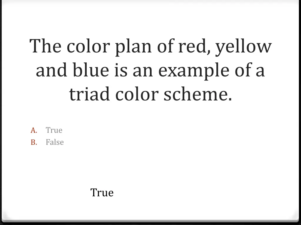 the color plan of red yellow and blue