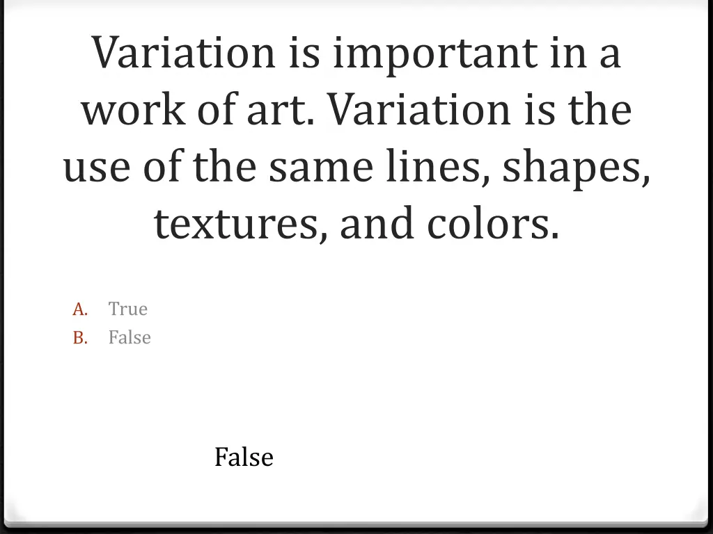 variation is important in a work of art variation