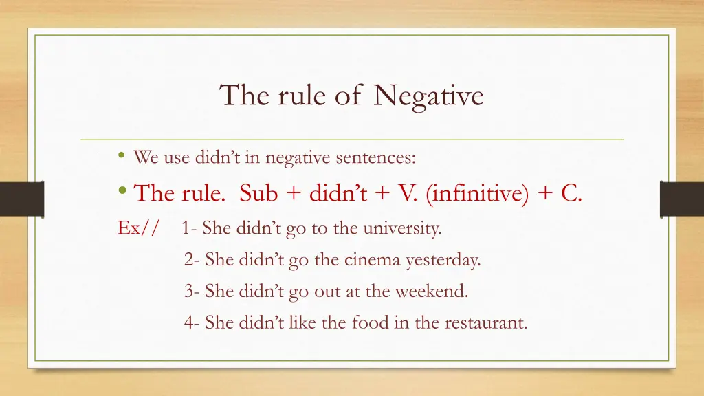 the rule of negative