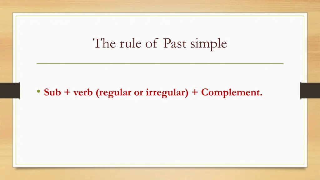 the rule of past simple