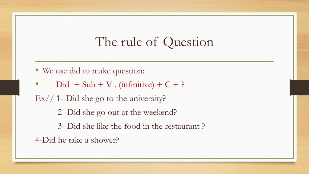 the rule of question