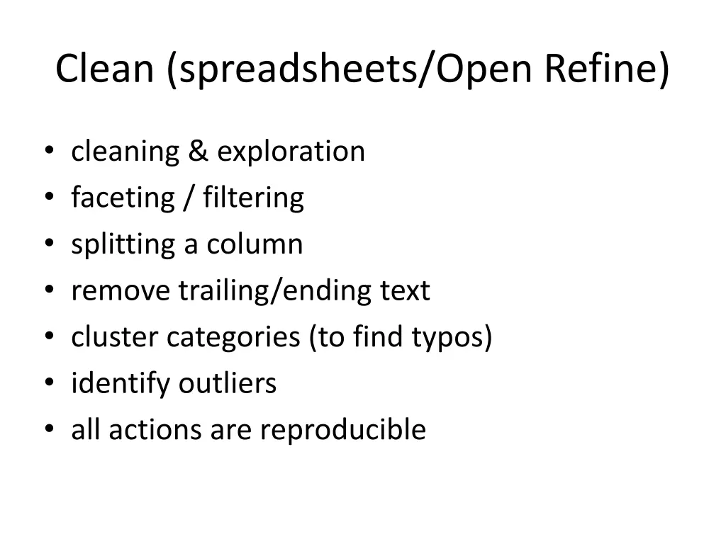 clean spreadsheets open refine