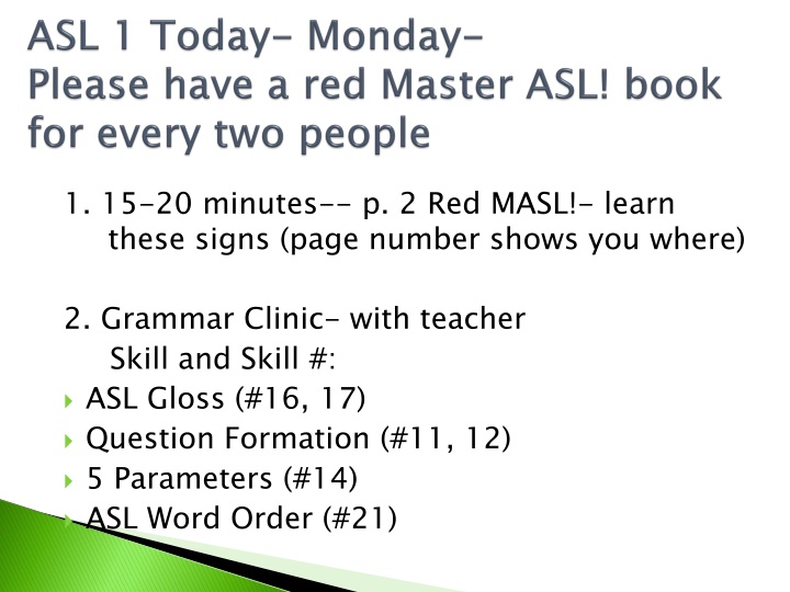 1 15 20 minutes p 2 red masl learn these signs