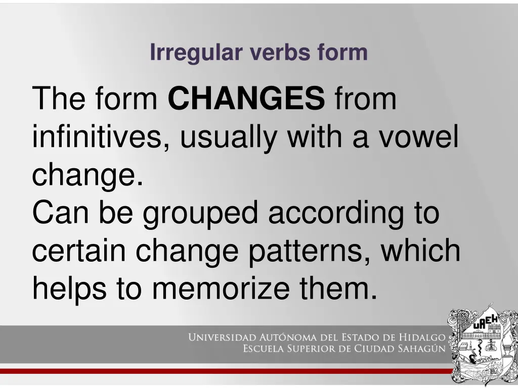 irregular verbs form