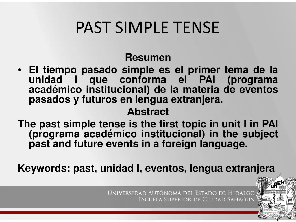 past simple tense 1