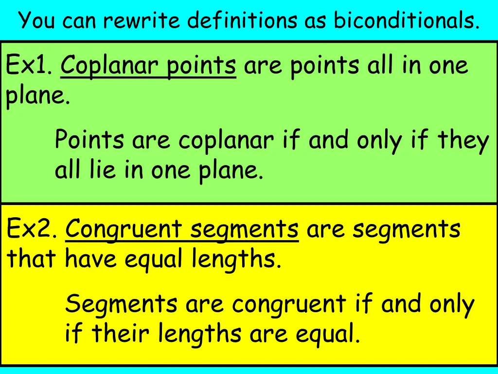 you can rewrite definitions as biconditionals