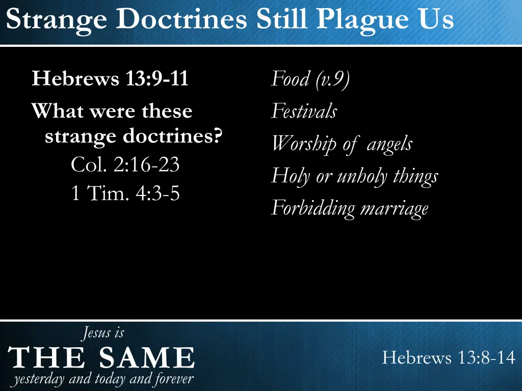 strange doctrines still plague us