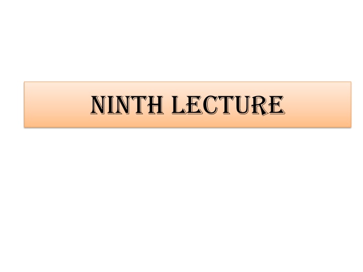 ninth lecture