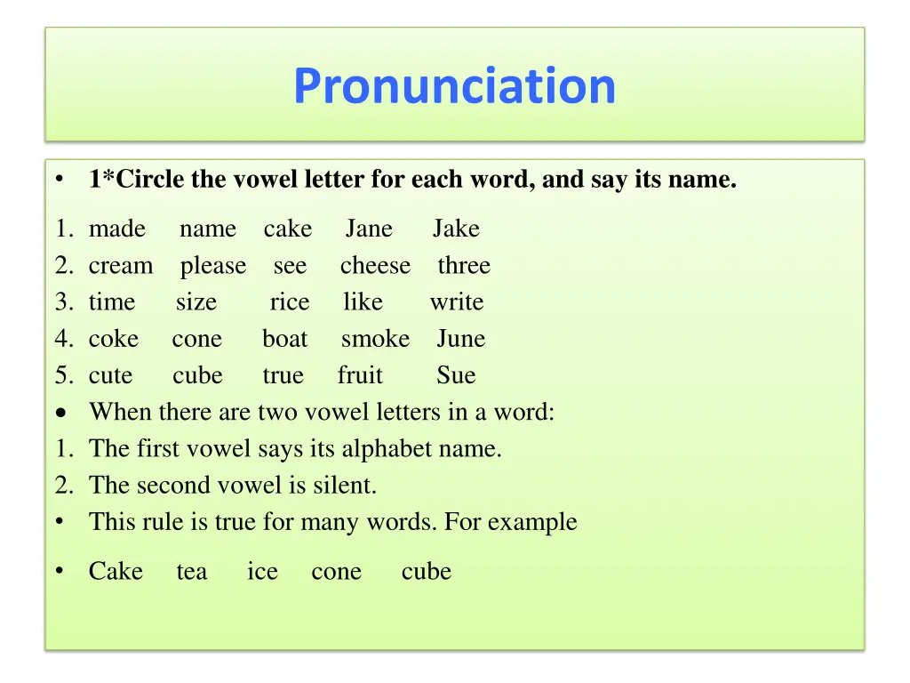 pronunciation