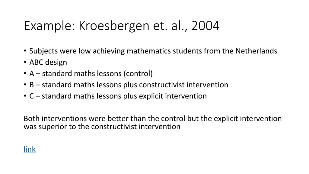 example kroesbergen et al 2004