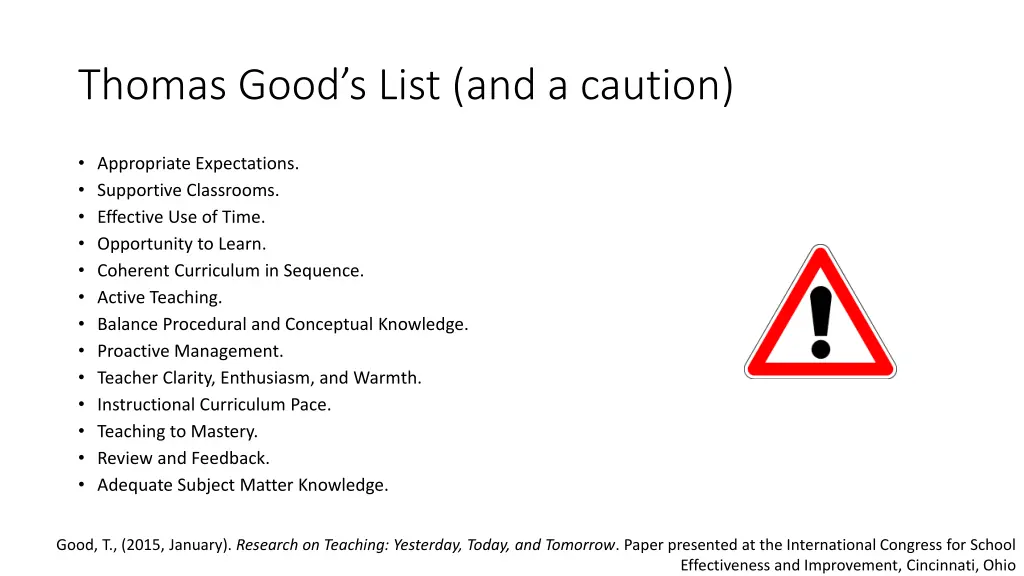 thomas good s list and a caution