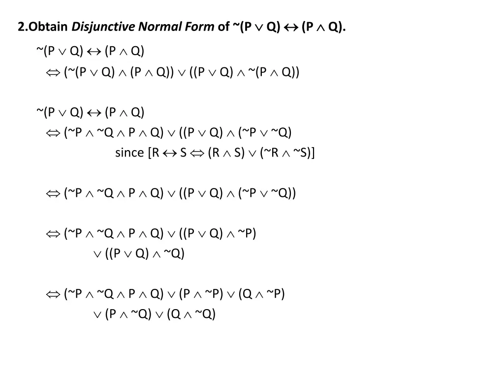 2 obtain disjunctive normal form