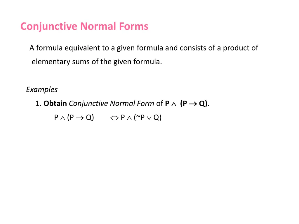 conjunctive normal forms