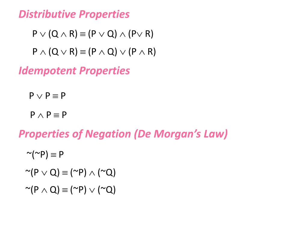 distributive properties