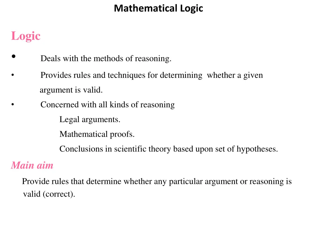 mathematical logic