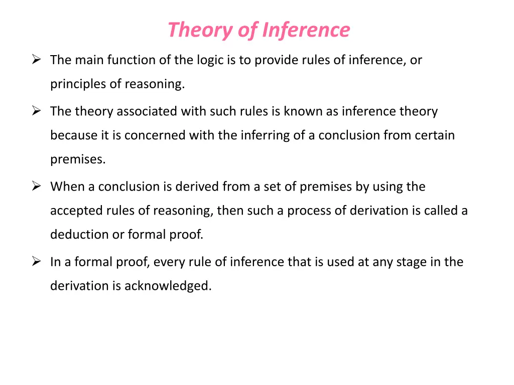 theory of inference