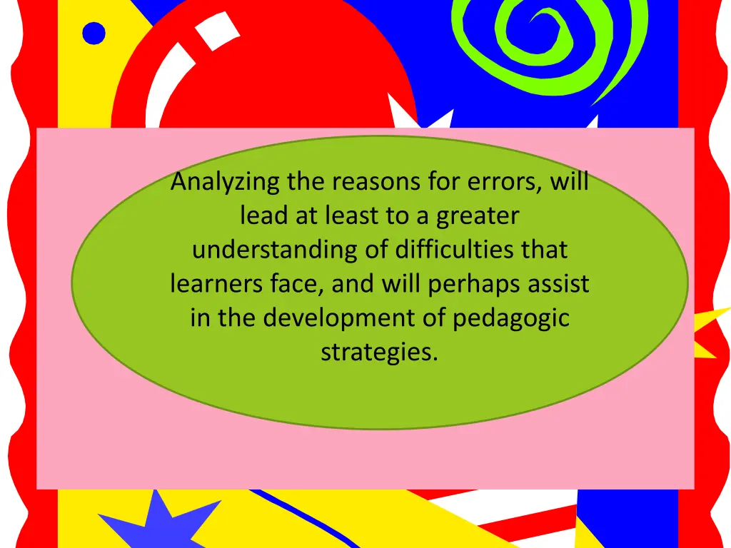 analyzing the reasons for errors will lead