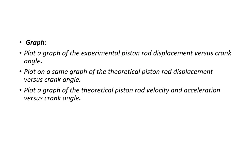 graph plot a graph of the experimental piston