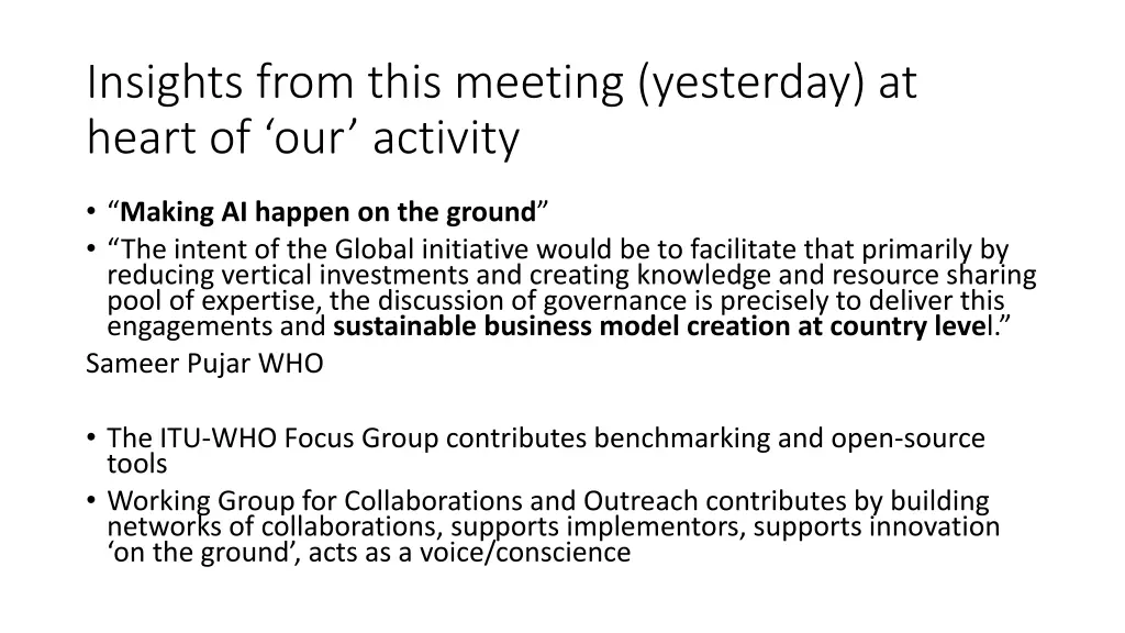 insights from this meeting yesterday at heart