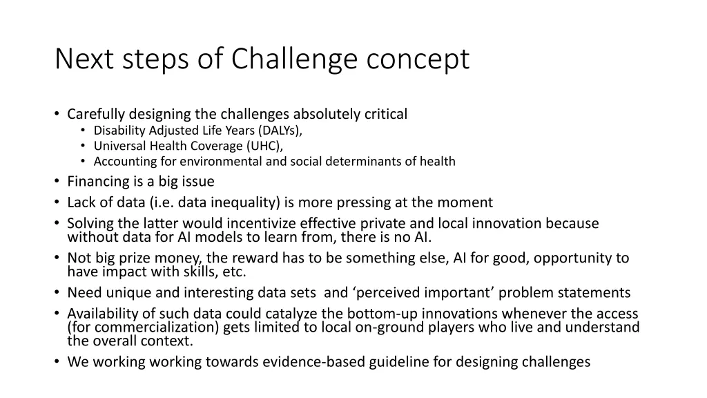 next steps of challenge concept