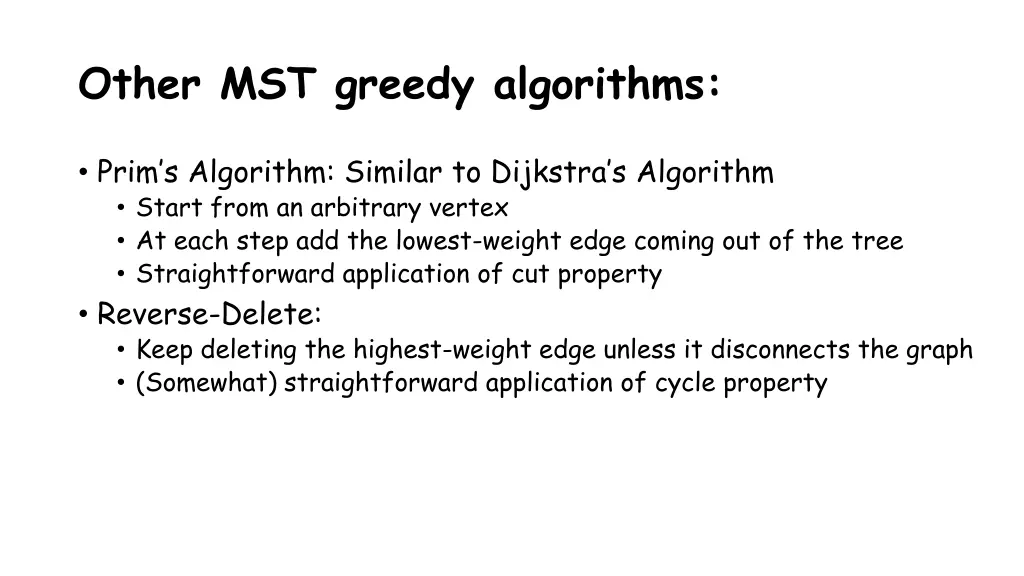 other mst greedy algorithms