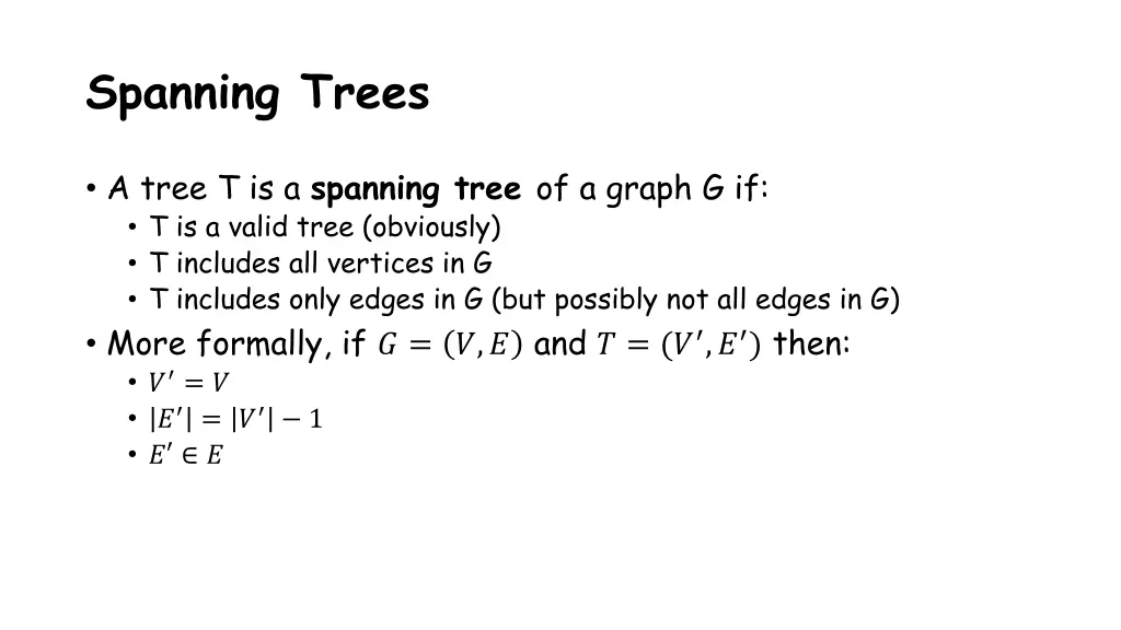 spanning trees