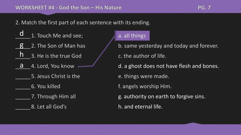 worksheet 4 god the son his nature 8