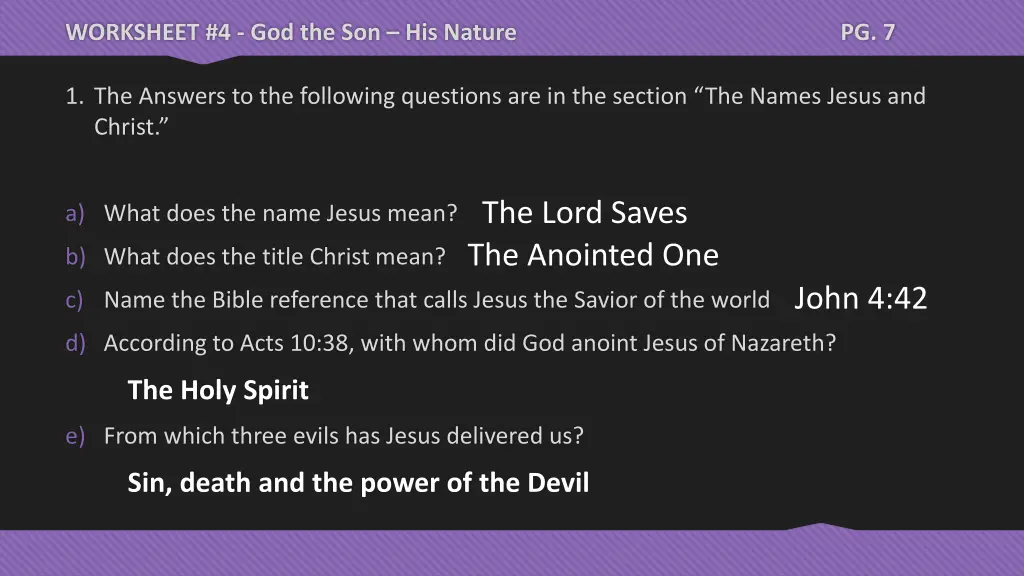 worksheet 4 god the son his nature