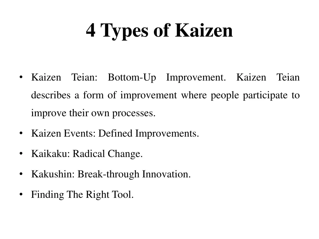 4 types of kaizen