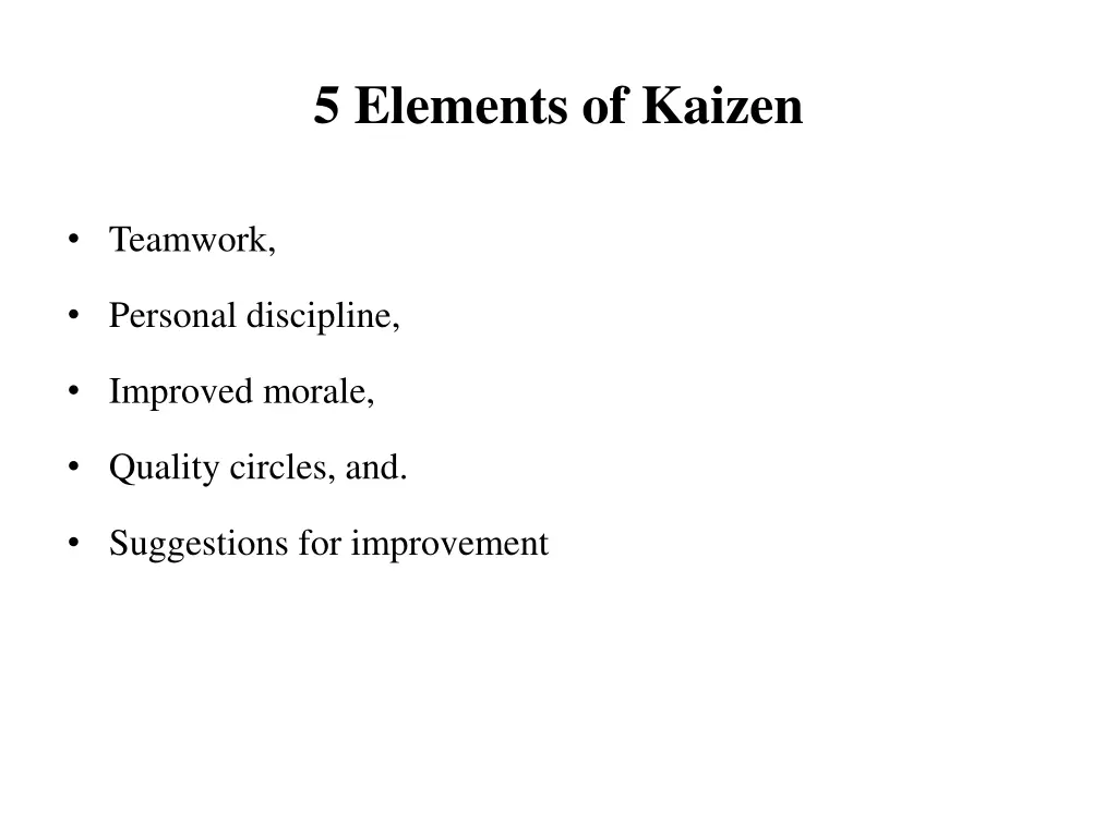 5 elements of kaizen