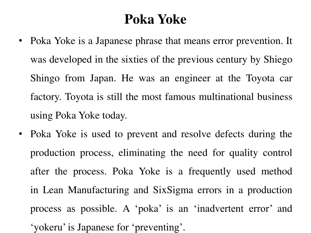 poka yoke