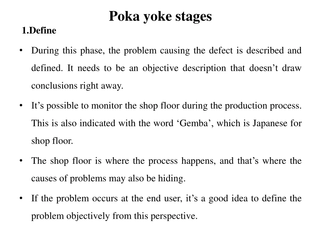 poka yoke stages