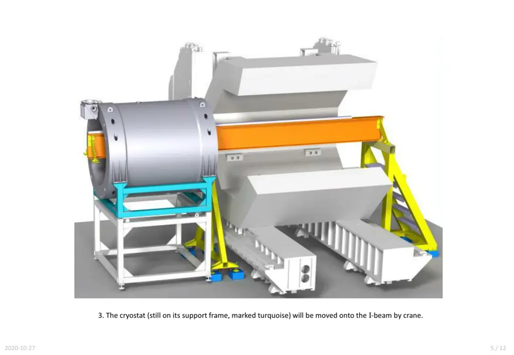 3 the cryostat still on its support frame marked