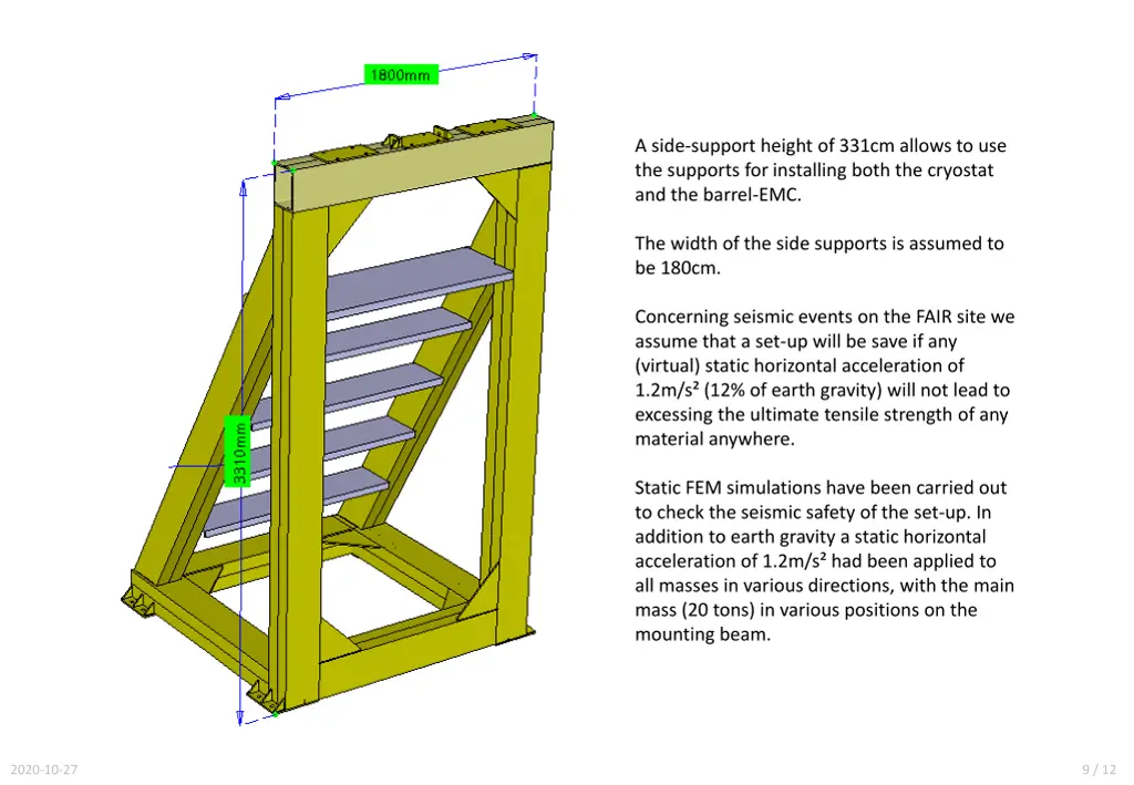 a side support height of 331cm allows