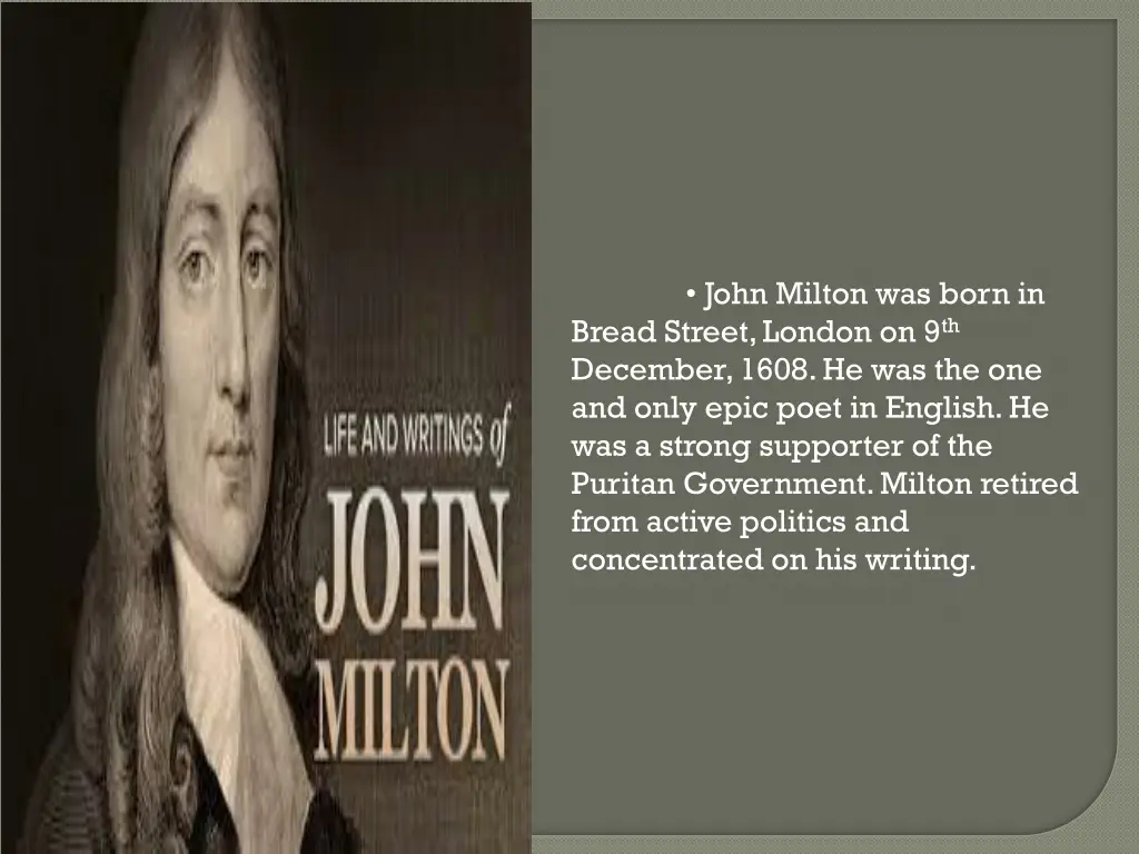 john milton was born in