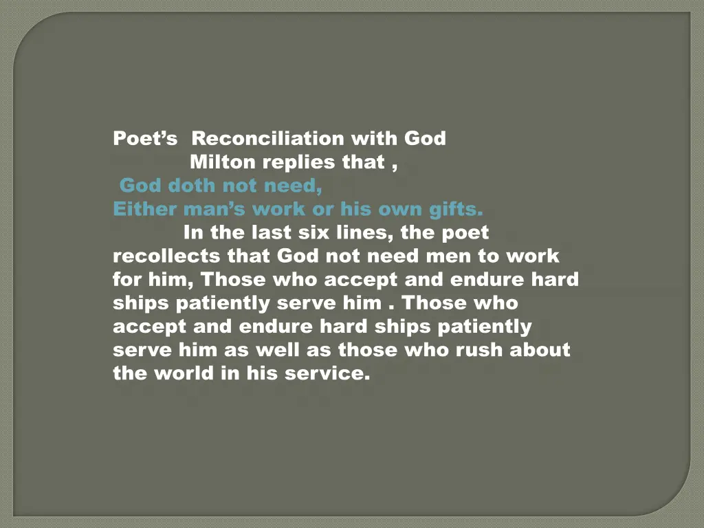 poet s reconciliation with god milton replies