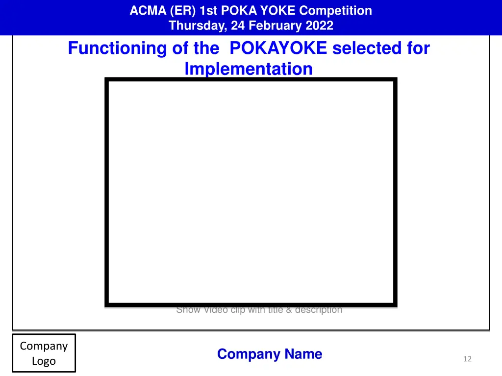 acma er 1st poka yoke competition thursday 11