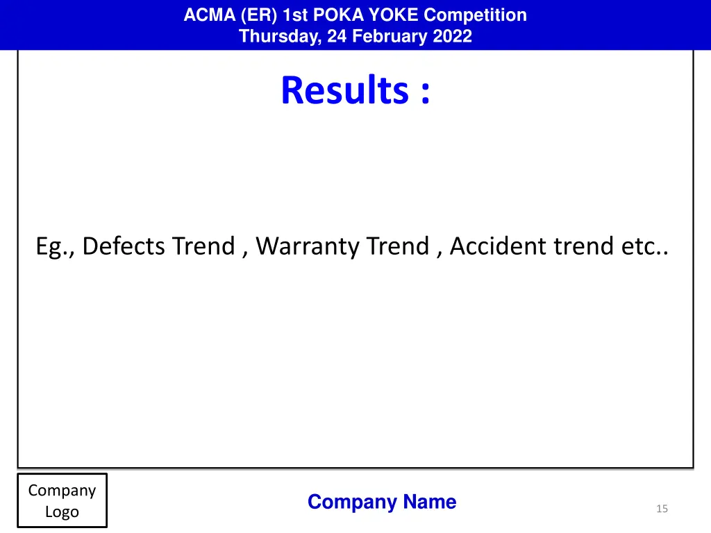 acma er 1st poka yoke competition thursday 14