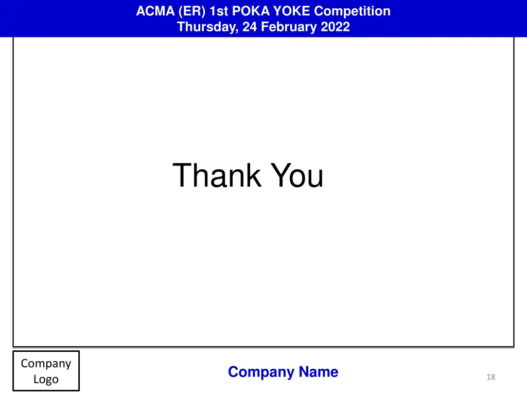 acma er 1st poka yoke competition thursday 17