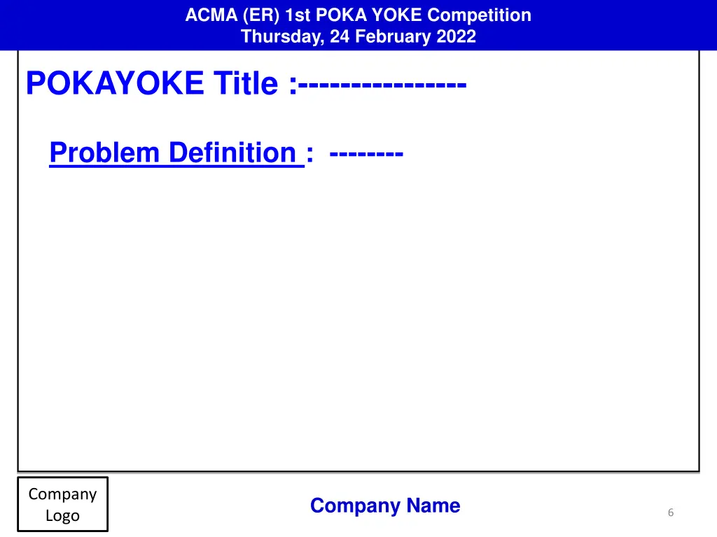 acma er 1st poka yoke competition thursday 5